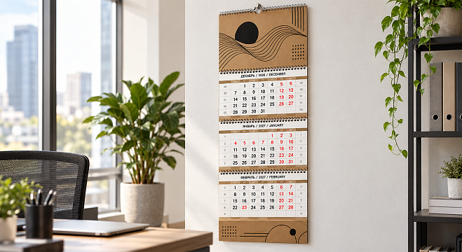 Календарь квартальный на пружине (Calendar 40_2)